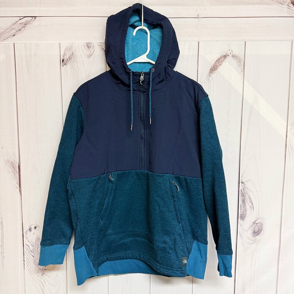 The North Face Women’s‎ Tech Sherpa Pullover XL Egyptian Blue Heather EUC